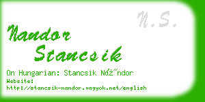 nandor stancsik business card